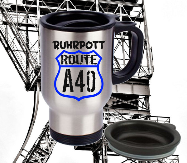 Ruhrpott Edelstahl Thermobecher "Route A40"
